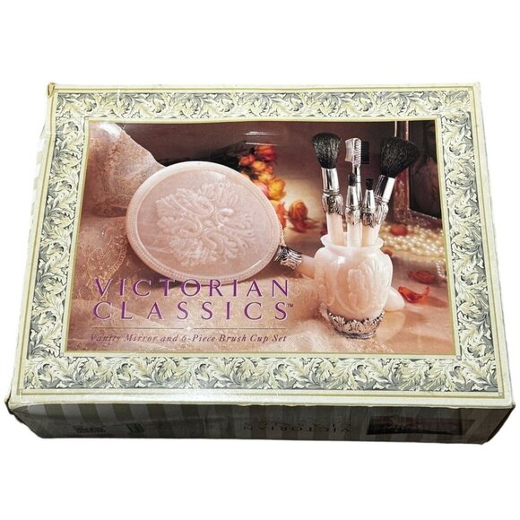 Vintage Victorian Classics Vanity Mirror & 6-Piece Brush Cup Set - Picture 2 of 12